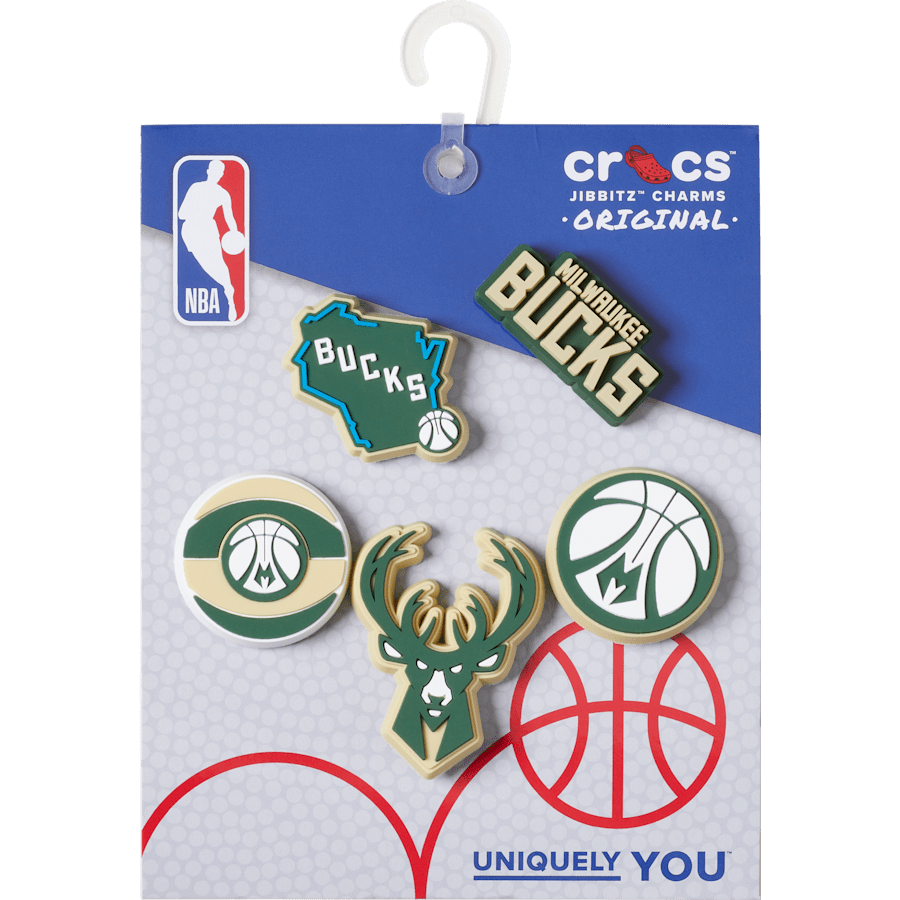 Crocs - NBA Milwaukee Bucks 5 Pack Jibbitz™ charms For Sale