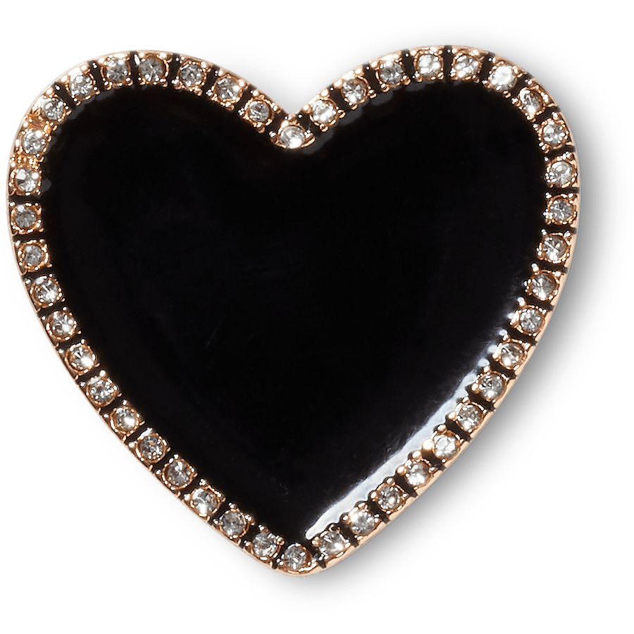 Crocs | Black Heart with Gold Outline Jibbitz™ charms Sale