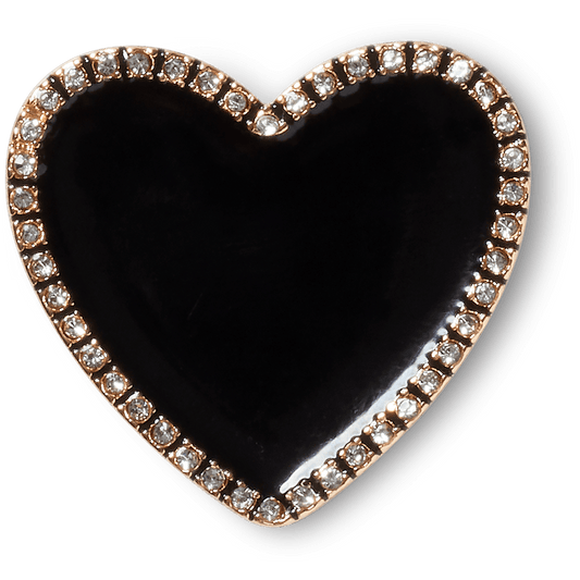 Crocs | Black Heart with Gold Outline Jibbitz™ charms Sale
