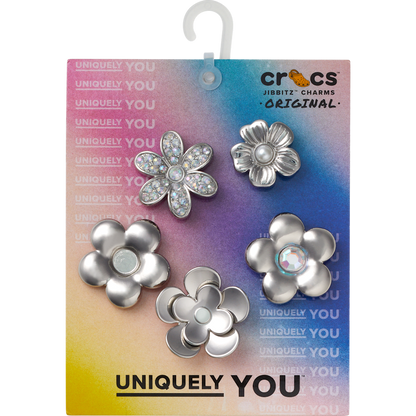 Crocs | Monochrome Slvr Flwrs 5 Pack Jibbitz™ charms Sale