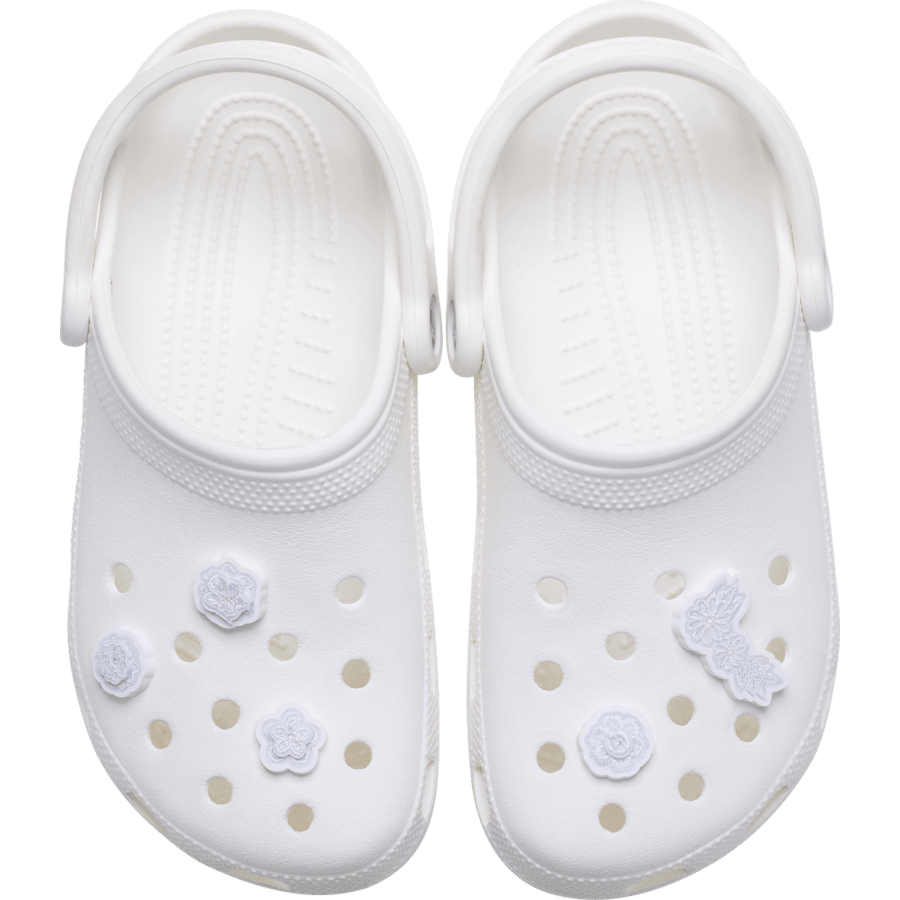 Crocs White Elegant Floral 5 Pack Jibbitz™ charms Sale
