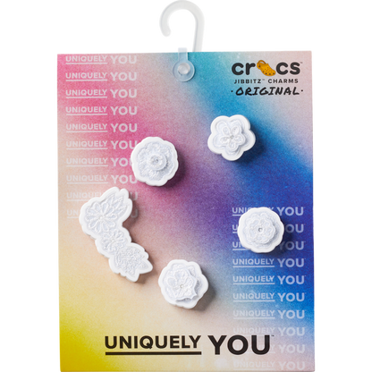 Crocs White Elegant Floral 5 Pack Jibbitz™ charms Sale