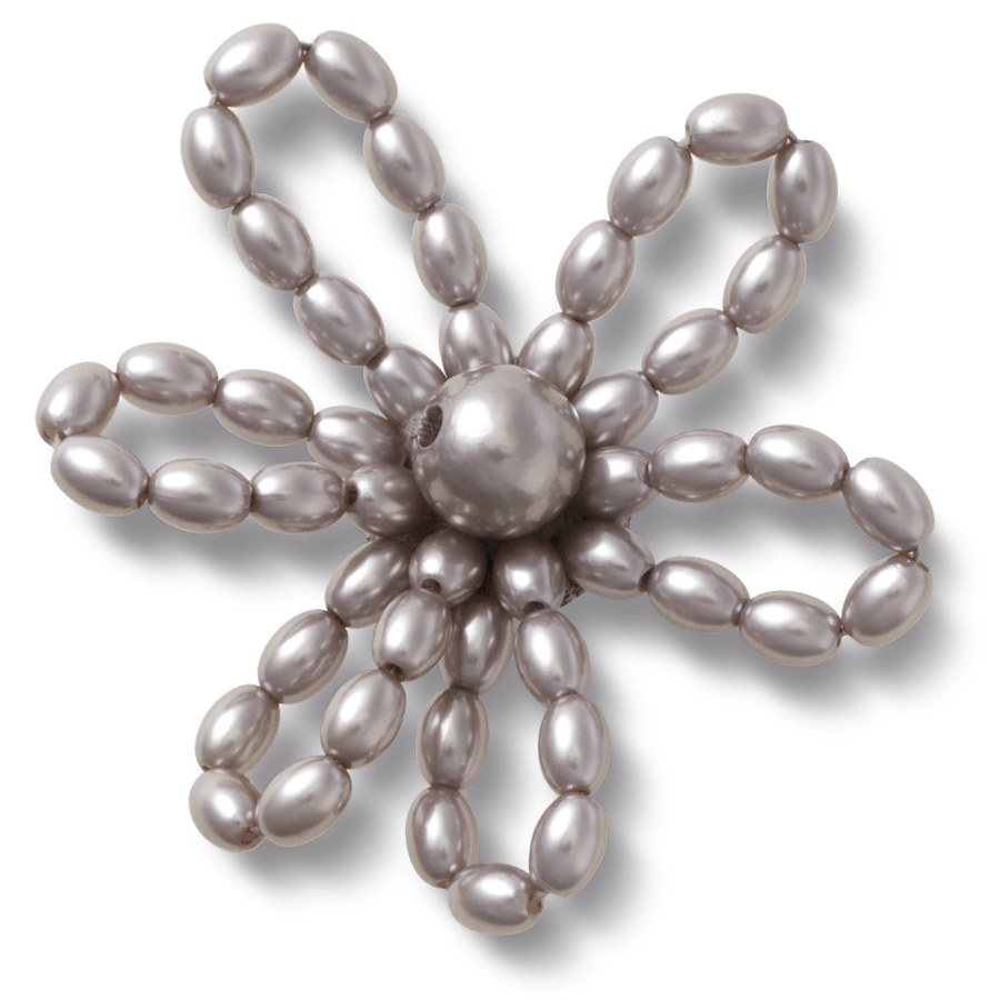 Crocs - Grey Pearl Beaded Daisy Jibbitz™ charms For Sale