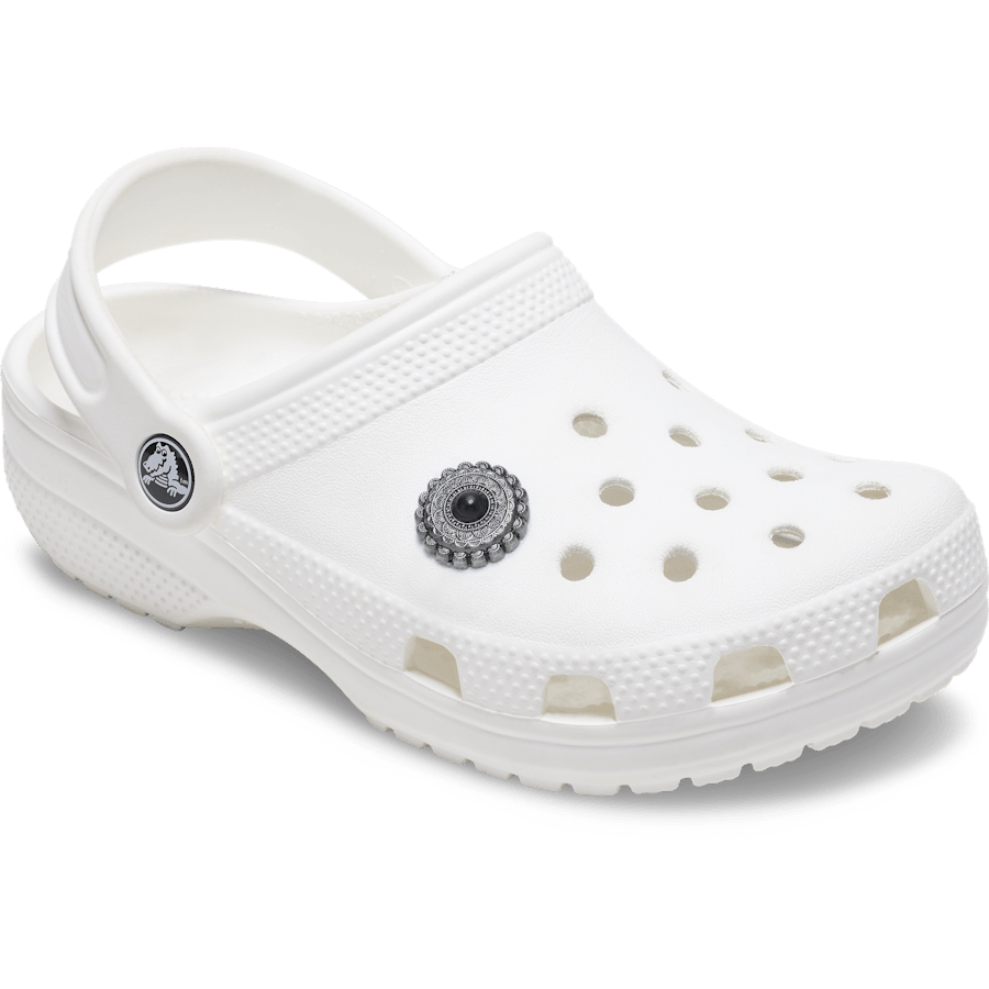 Crocs / Silver and Black Emblem Jibbitz™ charms Discount