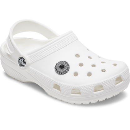 Crocs / Silver and Black Emblem Jibbitz™ charms Discount