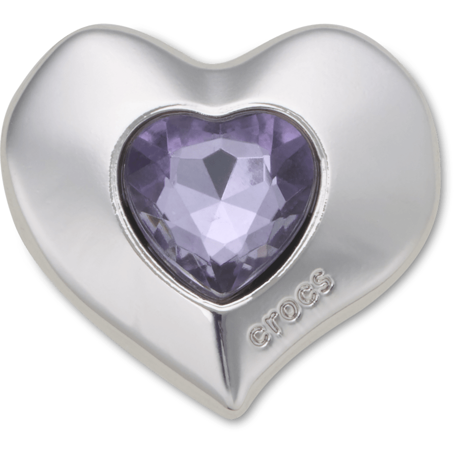 Crocs / SilverandPurple SMT Gem Heart Jibbitz™ charms Discount