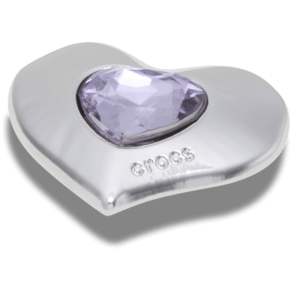 Crocs / SilverandPurple SMT Gem Heart Jibbitz™ charms Discount