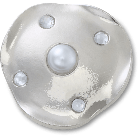 Crocs Silver and Pearl Disc Jibbitz™ charms On Sale