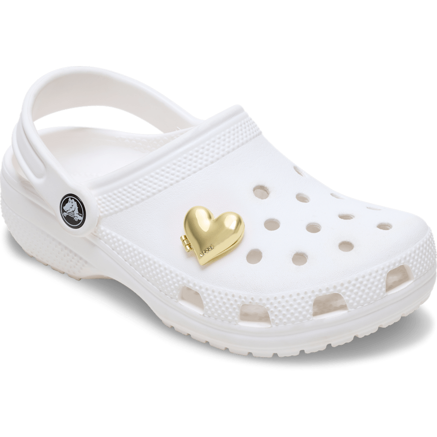 Crocs Gold Bubble Locket Heart Jibbitz™ charms On Sale