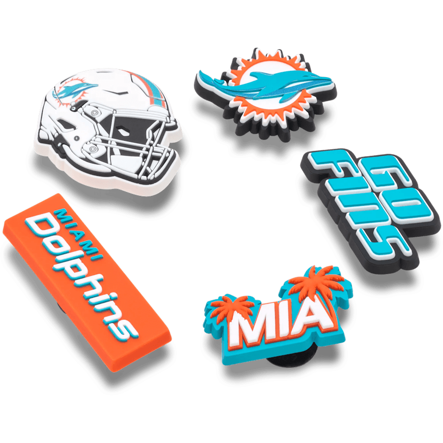 Crocs | NFL Miami Dolphins 5 Pack Jibbitz Shoe Charm Online