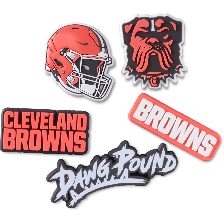 Crocs NFL Cleveland Browns 5 Pack Jibbitz Shoe Charm Discount