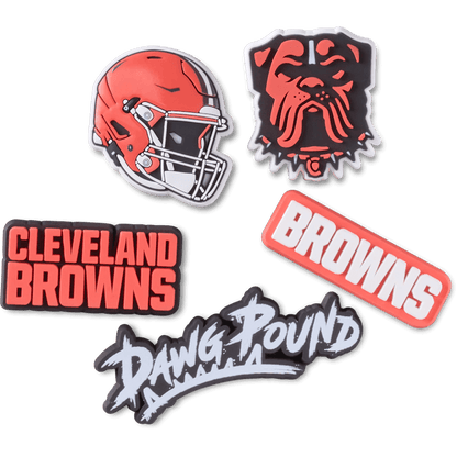 Crocs NFL Cleveland Browns 5 Pack Jibbitz Shoe Charm Discount