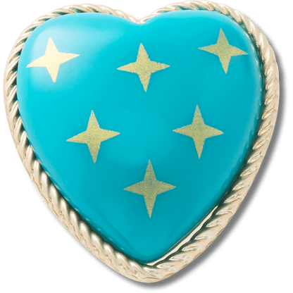 Crocs | Turquoise and Gold Heart Jibbitz™ charms Sale