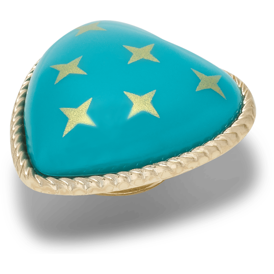 Crocs | Turquoise and Gold Heart Jibbitz™ charms Sale