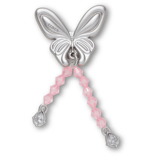 Crocs Silver Beaded Meta Butterfly Jibbitz™ charms On Sale