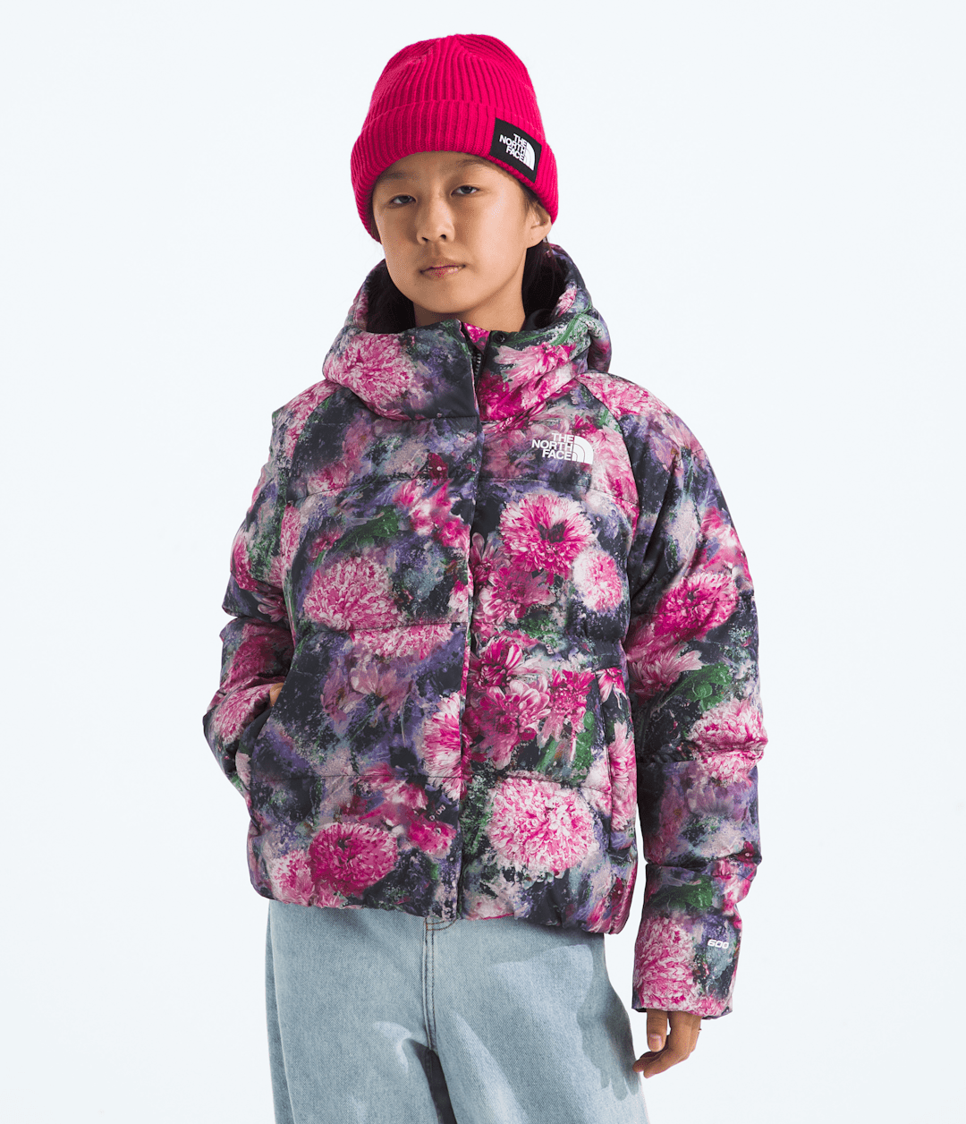 The North Face Girls’ North Down Hooded Jacket—Print