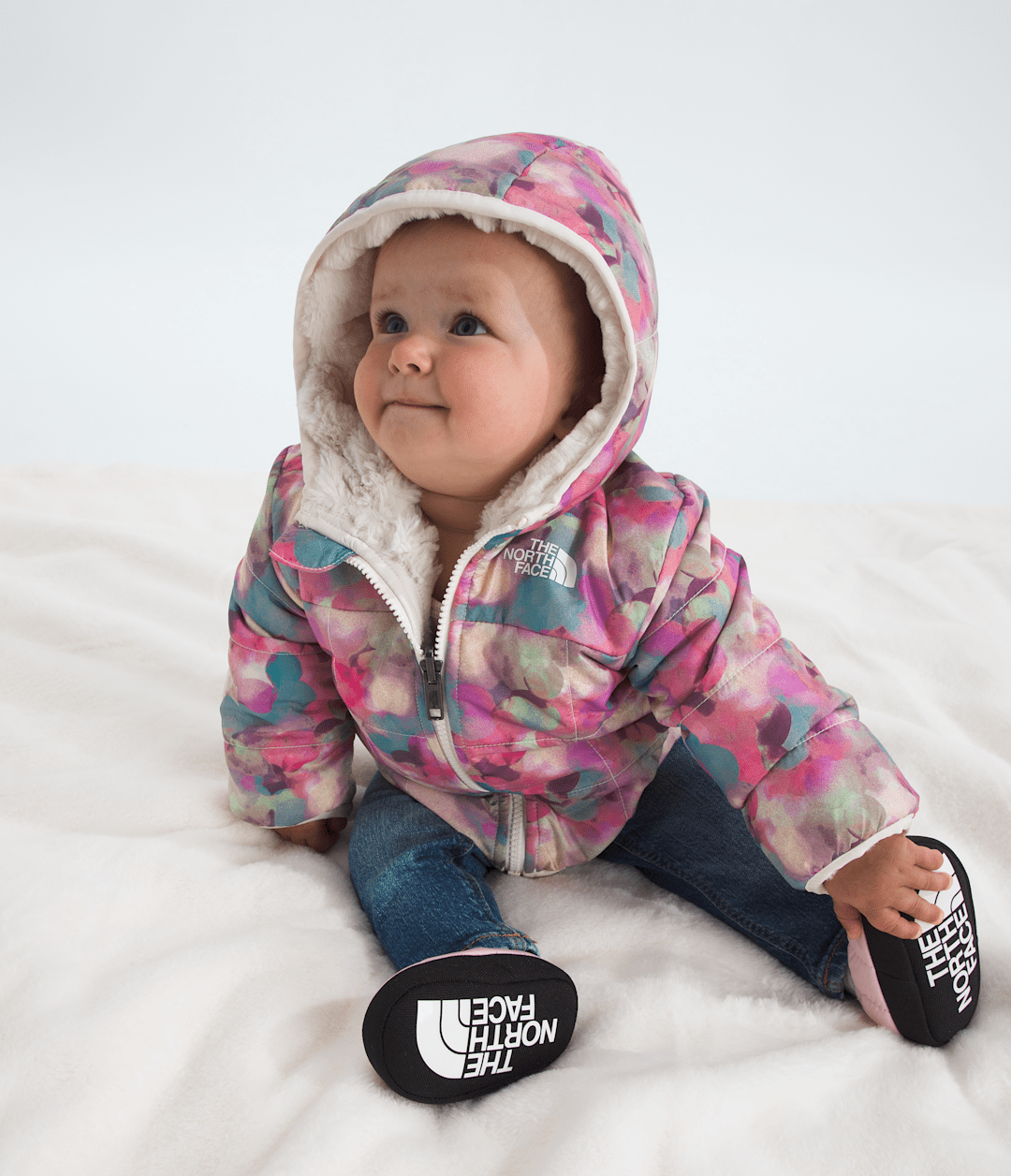 The North Face Baby Girls’ Reversible Shasta Full-Zip Hooded Jacket—Print