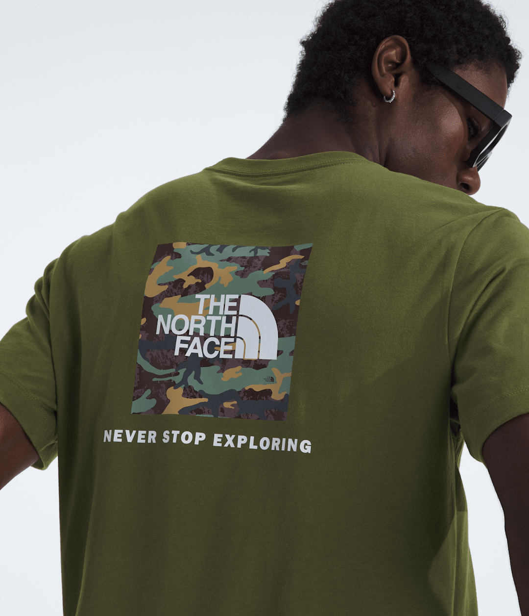 The North Face Men’s Evolution Box Camo Fill Short-Sleeve Tee—Graphic