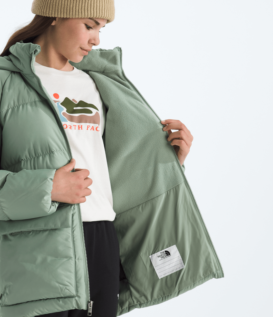 The North Face Boys’ & Girls’ North Down Fleece-Lined Short Parka
