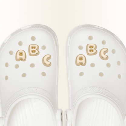 Crocs Gold Bubble Letter A-Z Jibbitz™ charms Outlet