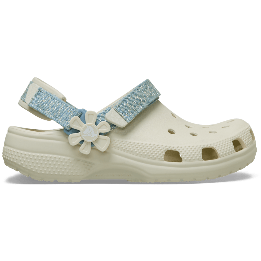 Crocs Kids’ Classic Denim Flower Adjustable Backstrap Clog Outlet