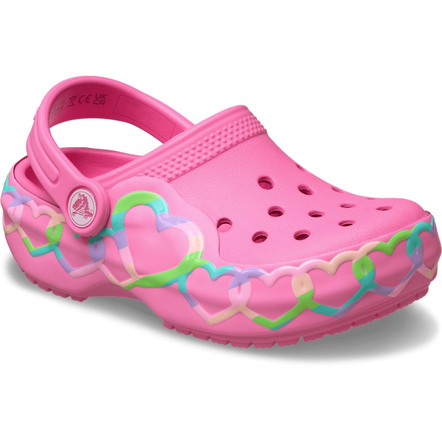 Crocs / Toddler Classic Heart Lights Clog Discount