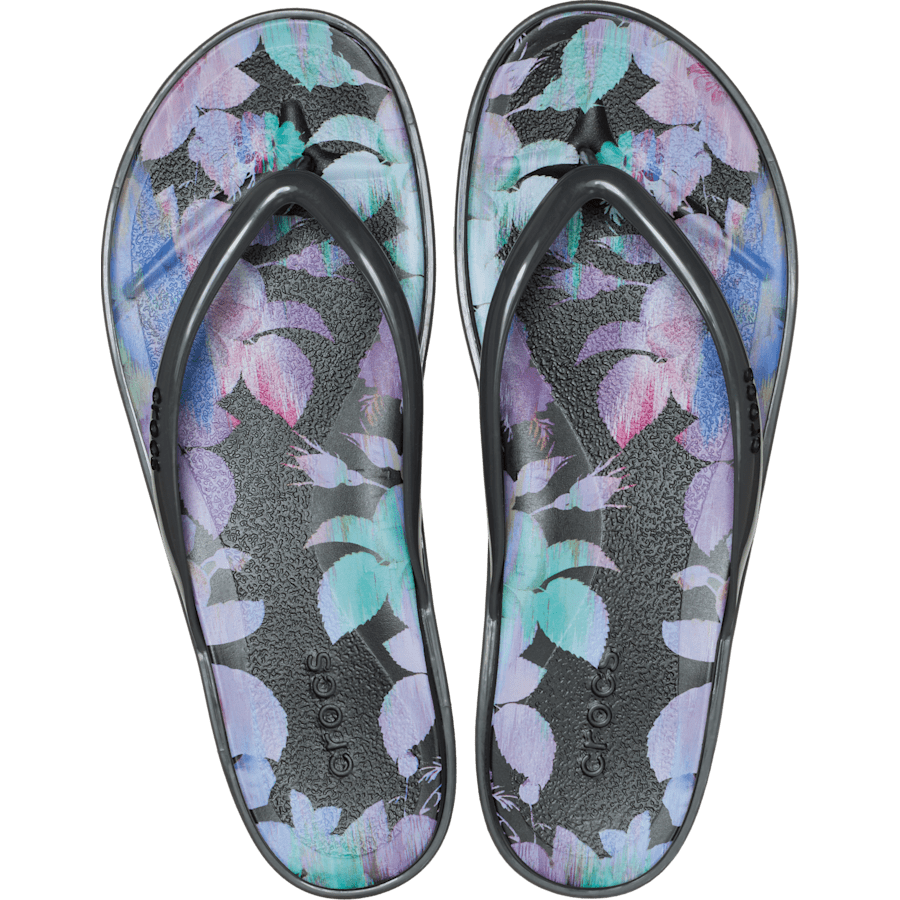 Crocs Miami Round Toe Dark Floral Flip Sale